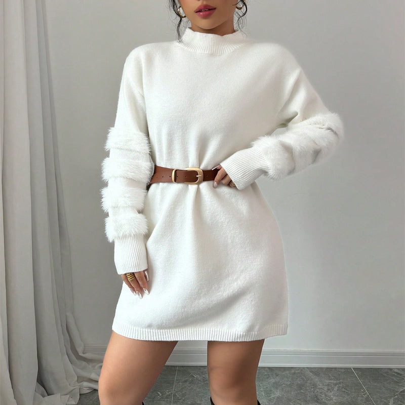 Plush Long Sleeve Mini Dress
