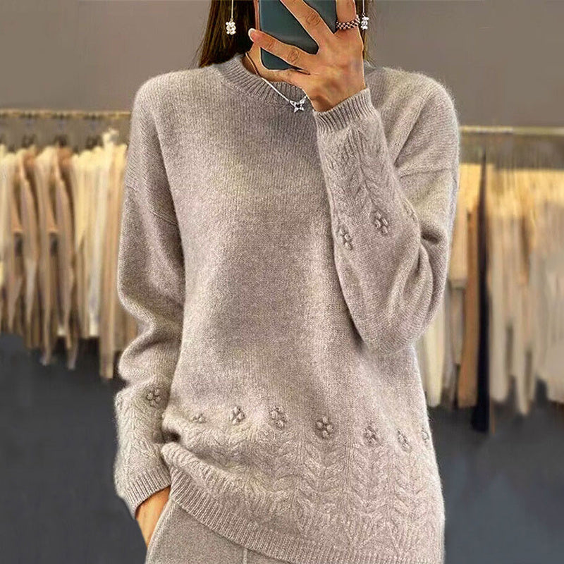 Loose Round Neck Long Sleeve Pullover