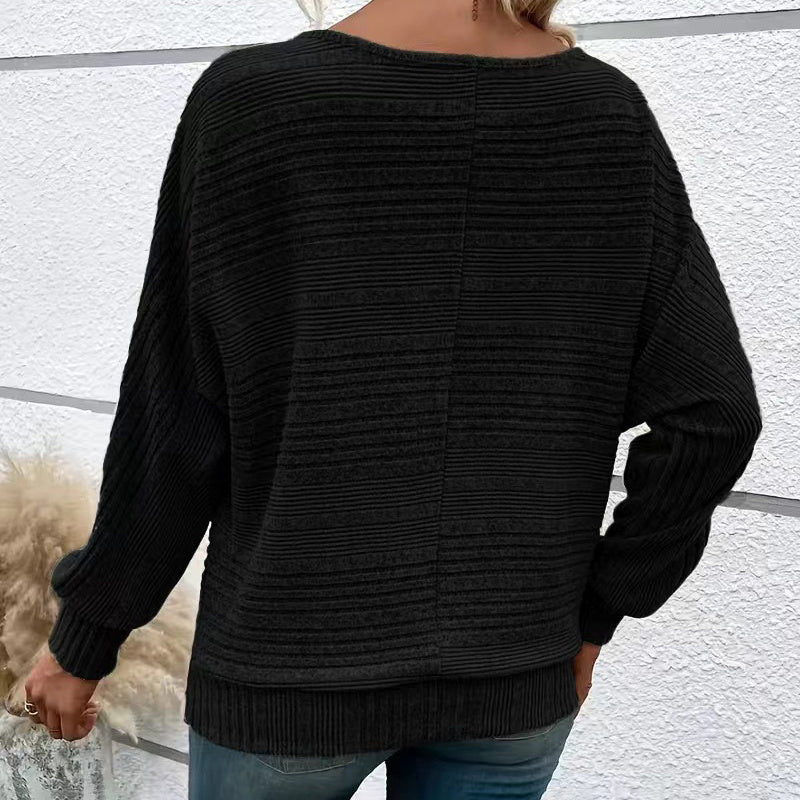 Batwing Sleeve Half-Zip Top