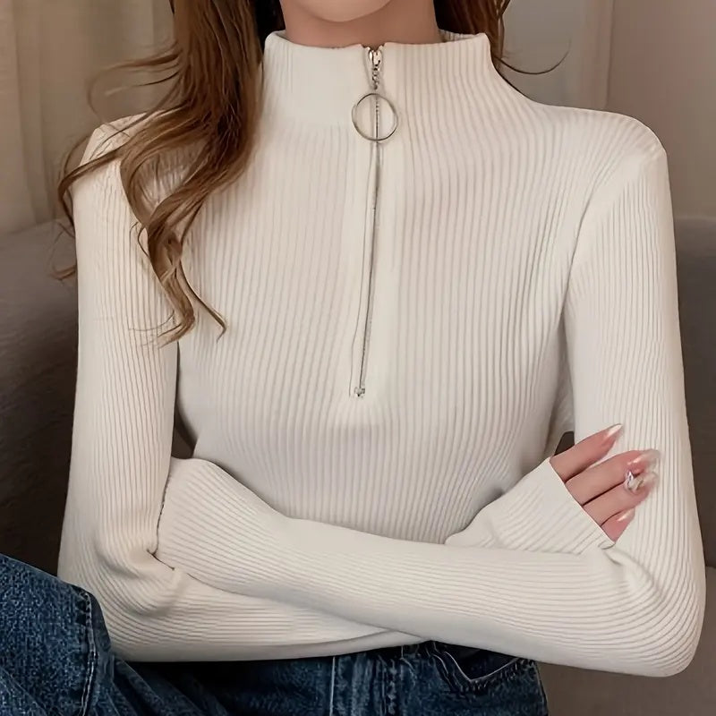 Half-Zip Turtleneck Sweater