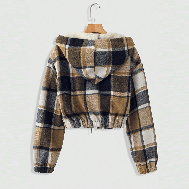 Plaid Hooded Jacket