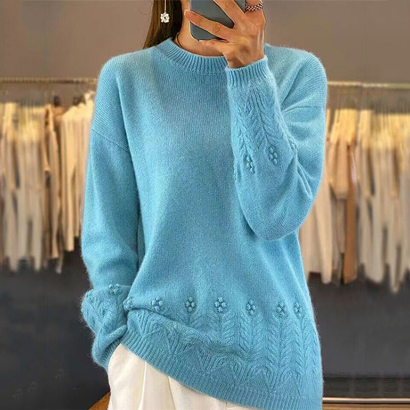Loose Round Neck Long Sleeve Pullover