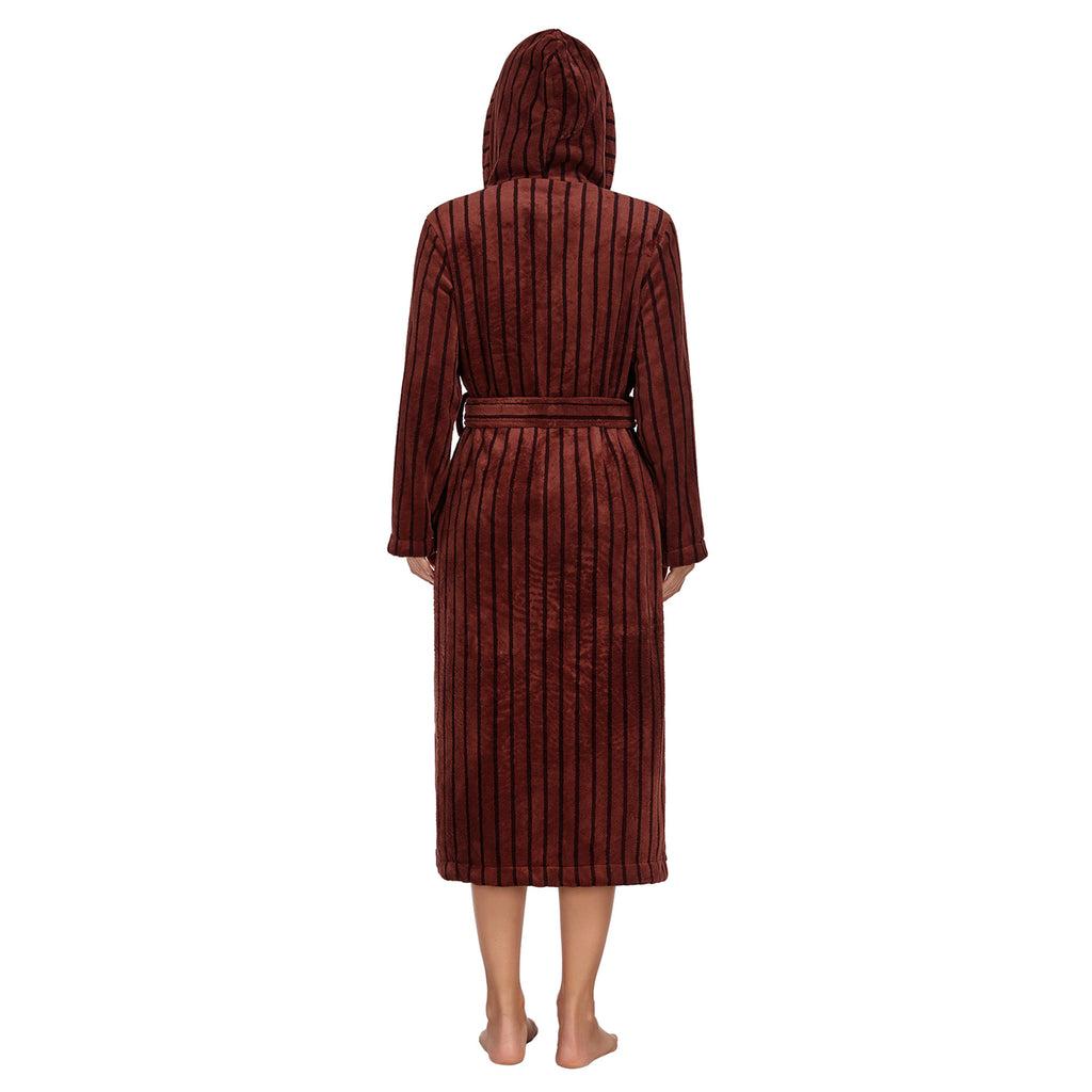 Extra Long Fleece Bathrobe With Hood & Pockets