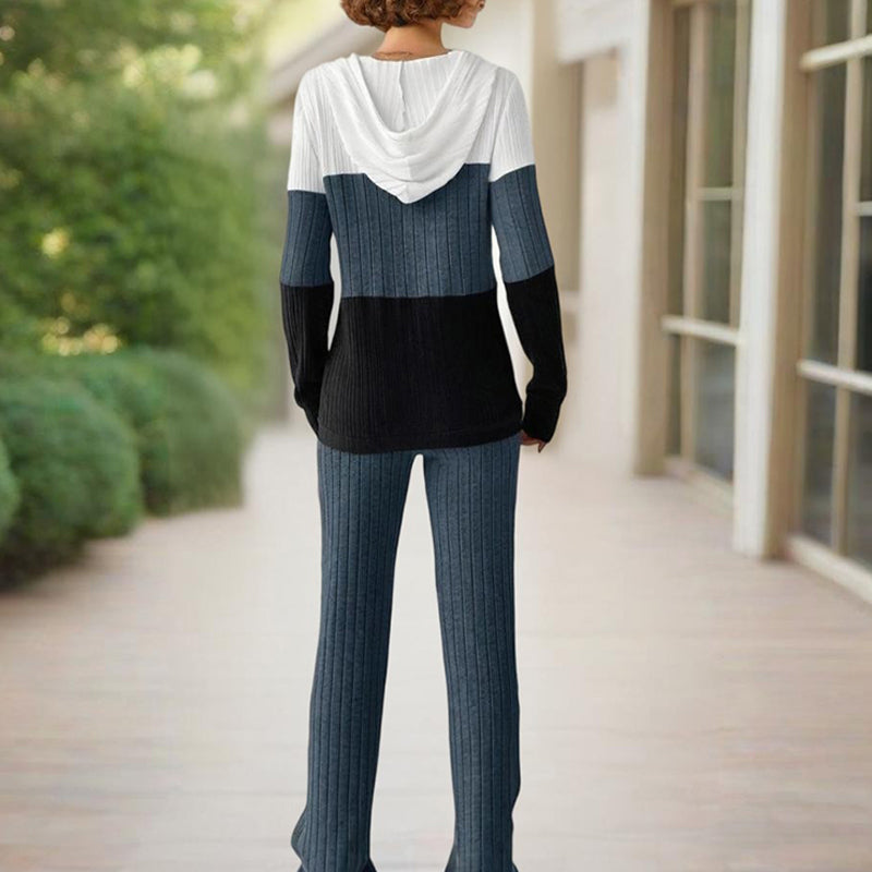 Long Sleeve Zip-Up Hoodie With Wide-Leg Lounge Pants