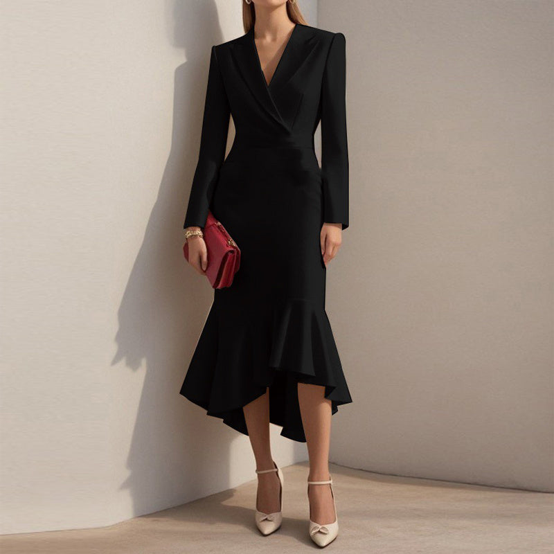 Notch Lapel Mermaid Dress