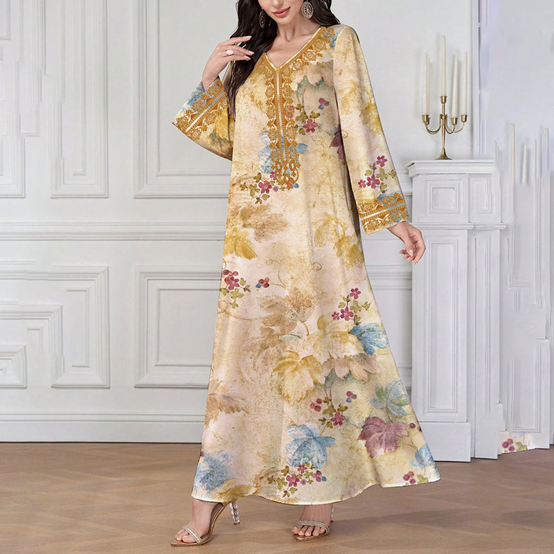 Floral V-Neck Maxi Dress