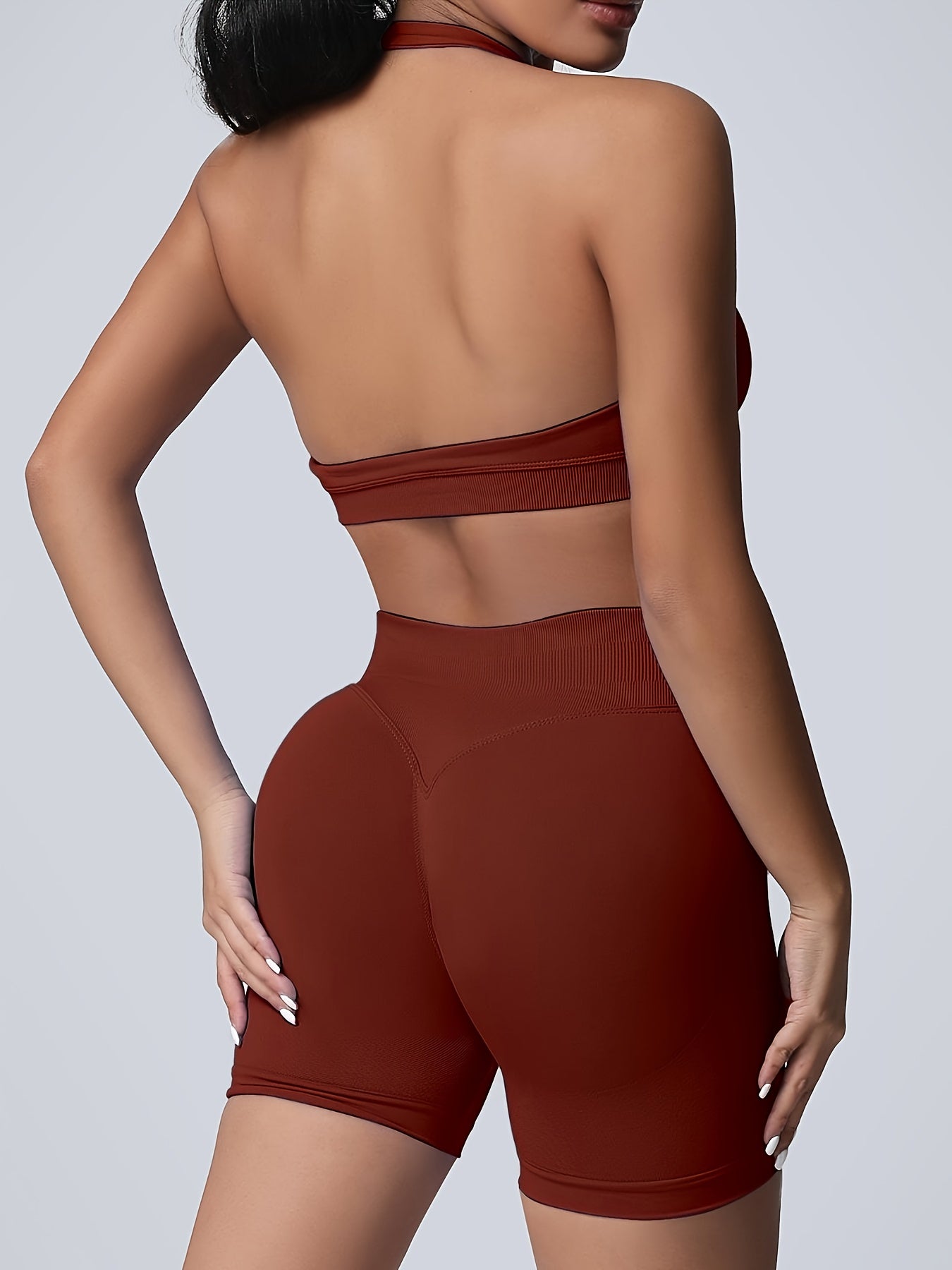 3-Pack Yoga Outfit  Sports Bra High-Waist Shorts  Quick-Dry