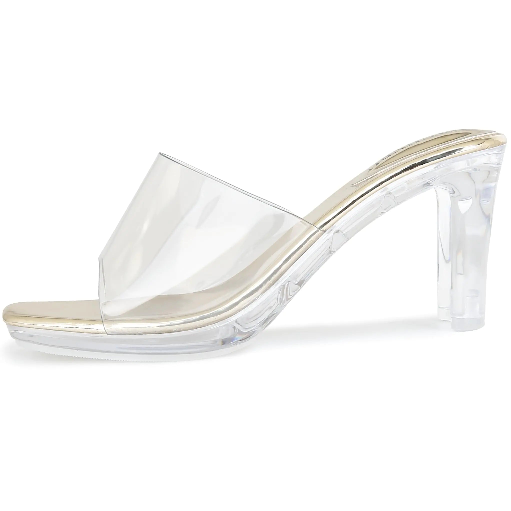NBUUNBU Chunky Heels Clear Platform Heels Sexy Block High Heels